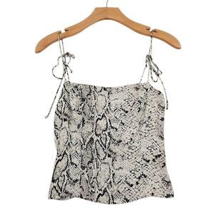 Reformation Snake Print Blouse - Black and White